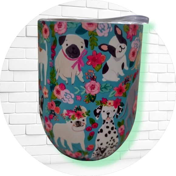 💟 NWT Clementine Dogs Print Stainless Steel Tumbler - Picture 3 of 7